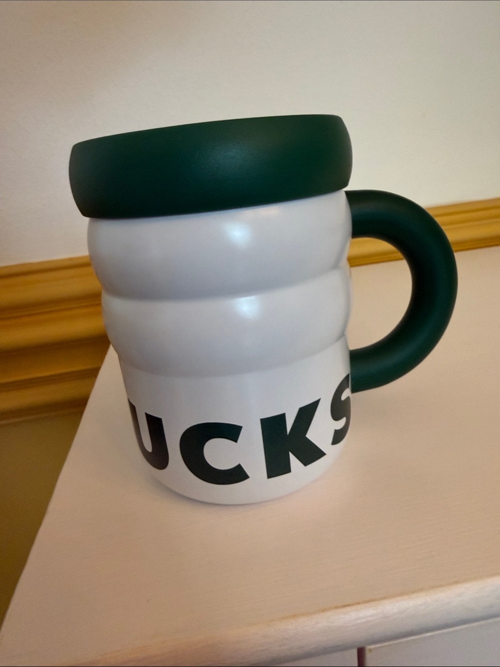 NEW starbucks Matcha Green Mug 12oz Summer edit rippled stainless steel puffer